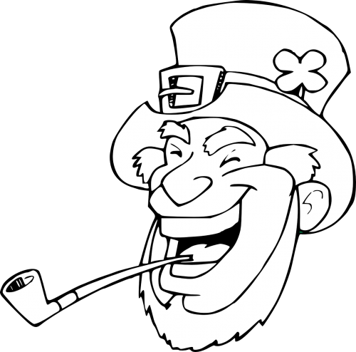 Black And White Leprechauns Free Vectors (500x494), Png Download
