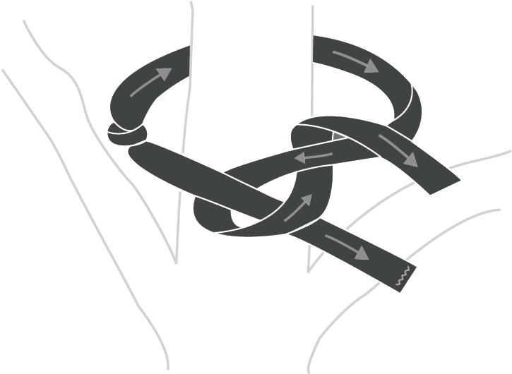 Begin A New Knot Below The Knot That Was Tied In Step - Calligraphy (900x741), Png Download