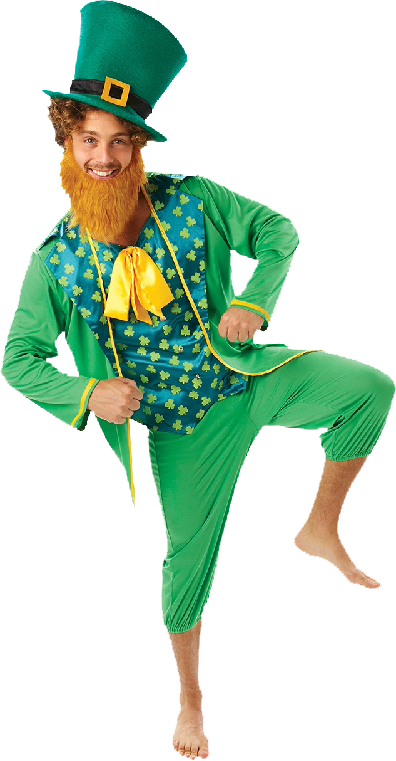 Leprechaun Adult Costume - St Patricks Day Fancy Dress (396x761), Png Download