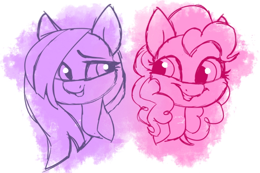 Drunkencoffee, Bust, Duo, Female, Looking At Each Other, - Twin (900x575), Png Download