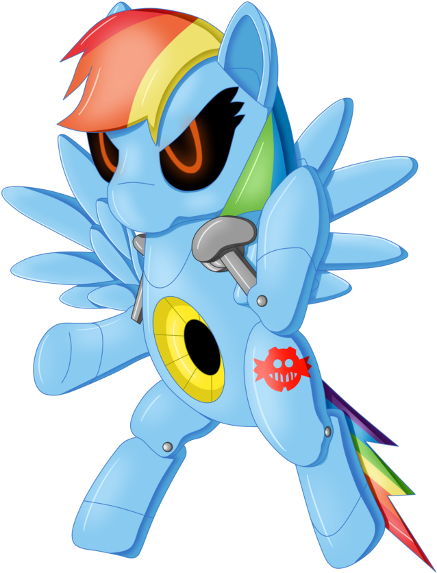 Sergeant16bit, Crossover, Metal Dash, Metal Sonic, - Rainbow Dash Vs Metal Dash (683x1024), Png Download
