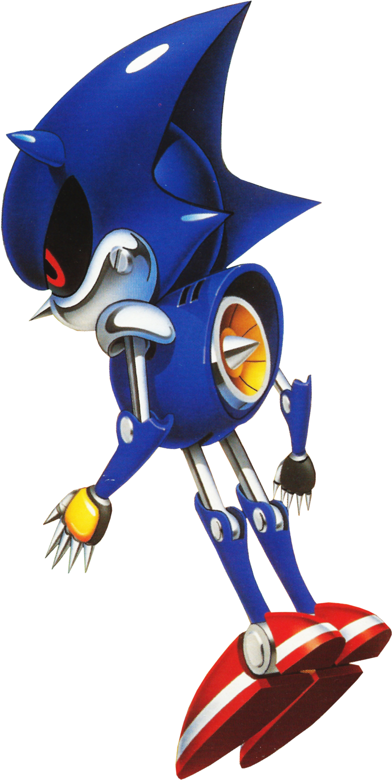 Artwork Of Metal Sonic From The Manual Of 'sonic Cd' - Metal Sonic (1280x1703), Png Download