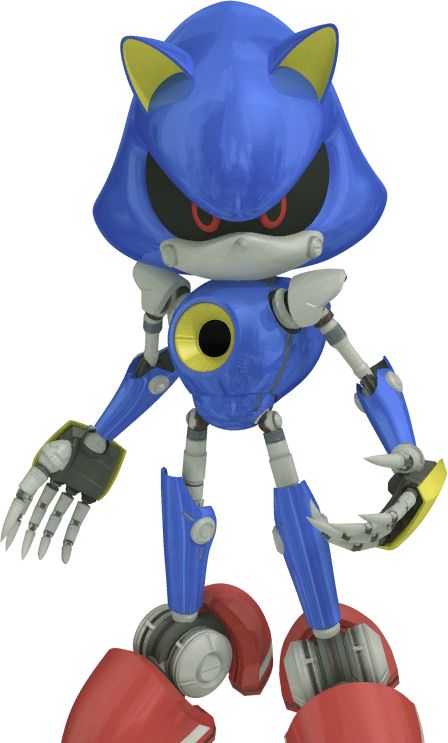 Metal Sonic- Dialogue Pose - Metal Sonic Free Riders (448x743), Png Download
