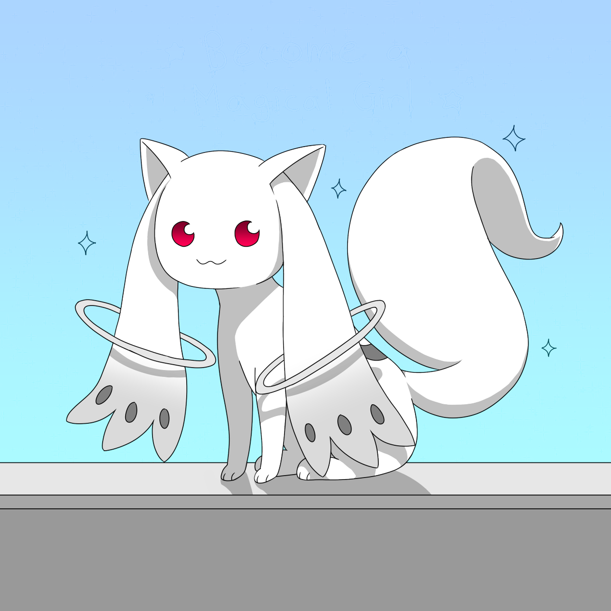 Kyubey From Madoka Magica, One Of My Favorite Anime - Cartoon (1200x1200), Png Download