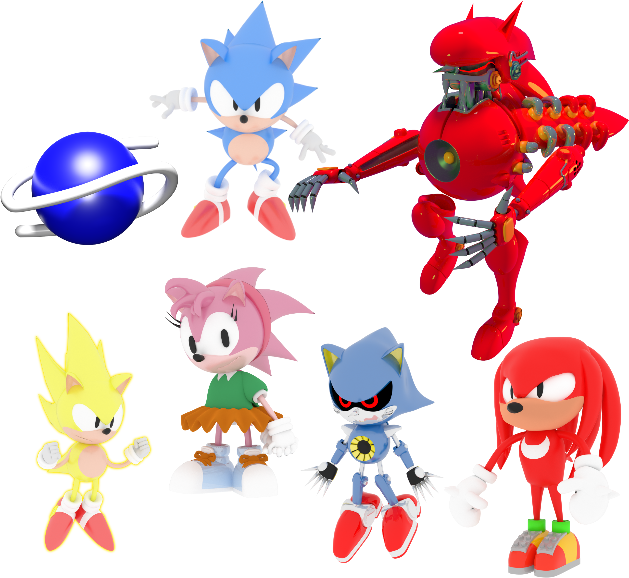 Here Are My Models Of The Week - Super Metal Sonic Sonic Mania Adventures (2601x2409), Png Download