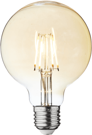 G95 5w A Png Industville - Industville Vintage Led Dimmable Edison Bulb Old Filament (550x550), Png Download