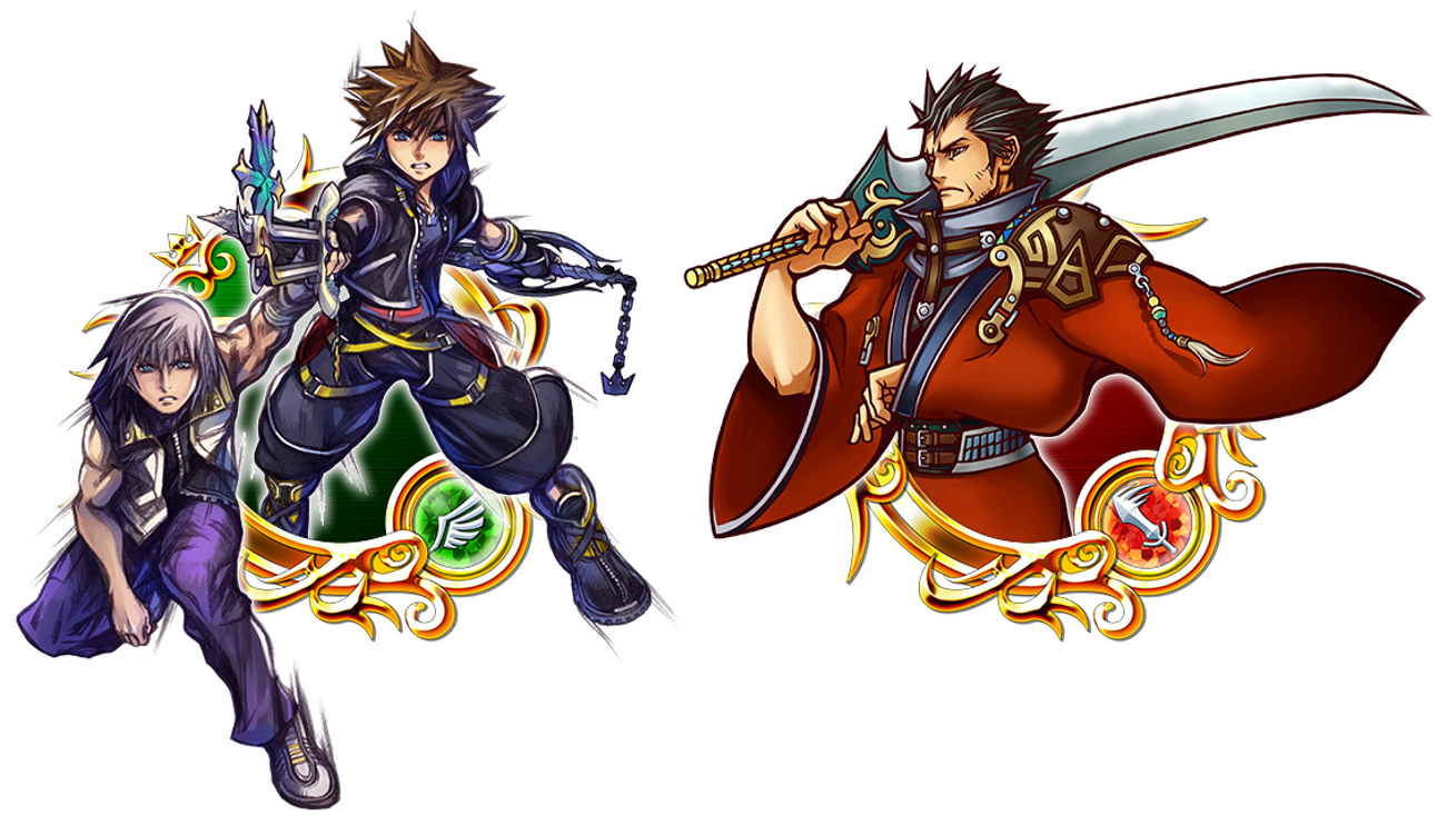 Kh2 Sora Riku Ex Auron Illust - Kingdom Hearts Tetsuya Nomura Art (1355x737), Png Download