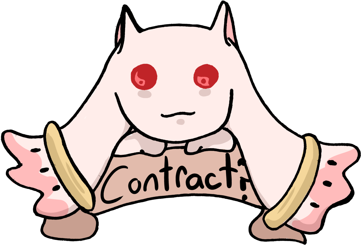 Art Sketches Warmups Doodles Kyubey Madoka Pmmm Puella - Teepublic (1280x1024), Png Download