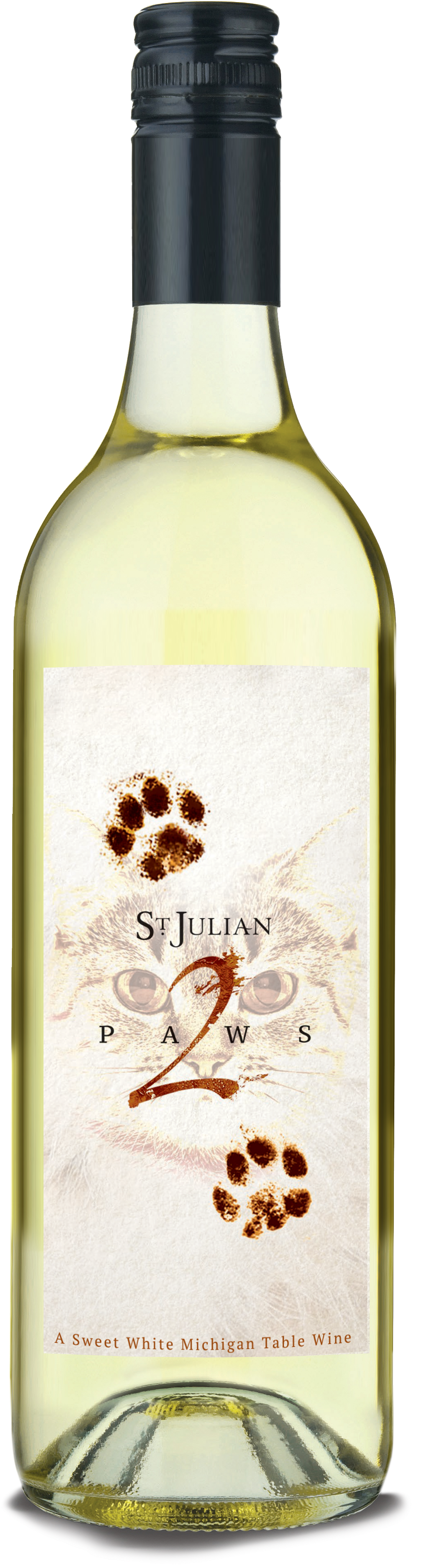 2 Paws White - Glass Bottle (1783x4114), Png Download