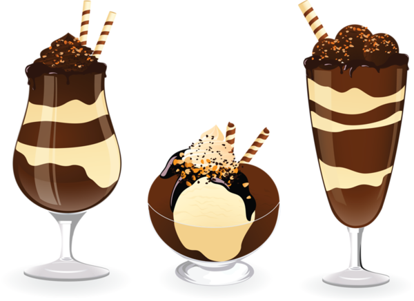 Glaces Ice Cream Clipart, Chocolate Ice Cream, Muffins, - Vector Free (600x437), Png Download