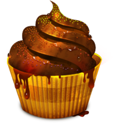 Chocolate Cupcake Psd - Chocolate Cupcake Vector Png (370x400), Png Download