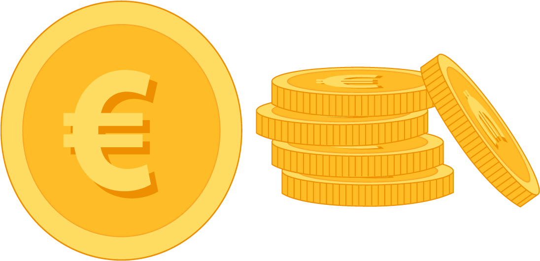Pile Of Coins Png Pictureu200b - Coin Clipart Euro (1110x529), Png Download