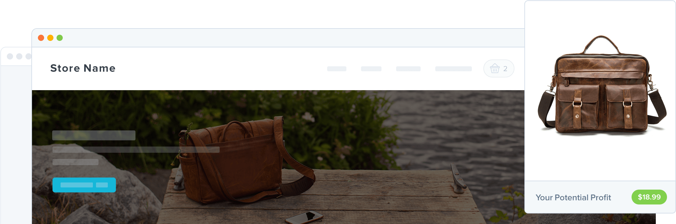 Dropshipping Bags - Genuine Leather Tote Bag (2280x740), Png Download