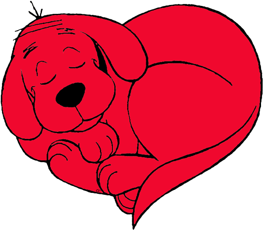 Clifford - Clifford The Big Red Dog Heart (541x476), Png Download