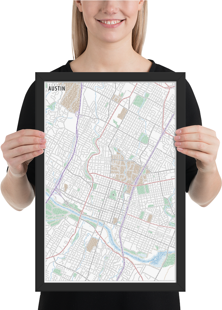 Load Image Into Gallery Viewer, Austin Typographic - Poster (1000x1000), Png Download