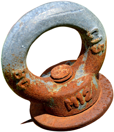 Peel N Stick Poster Of Isolated Eyelet Eye Bolt Frame - Iron Hook Vertical Rusted Png (712x720), Png Download