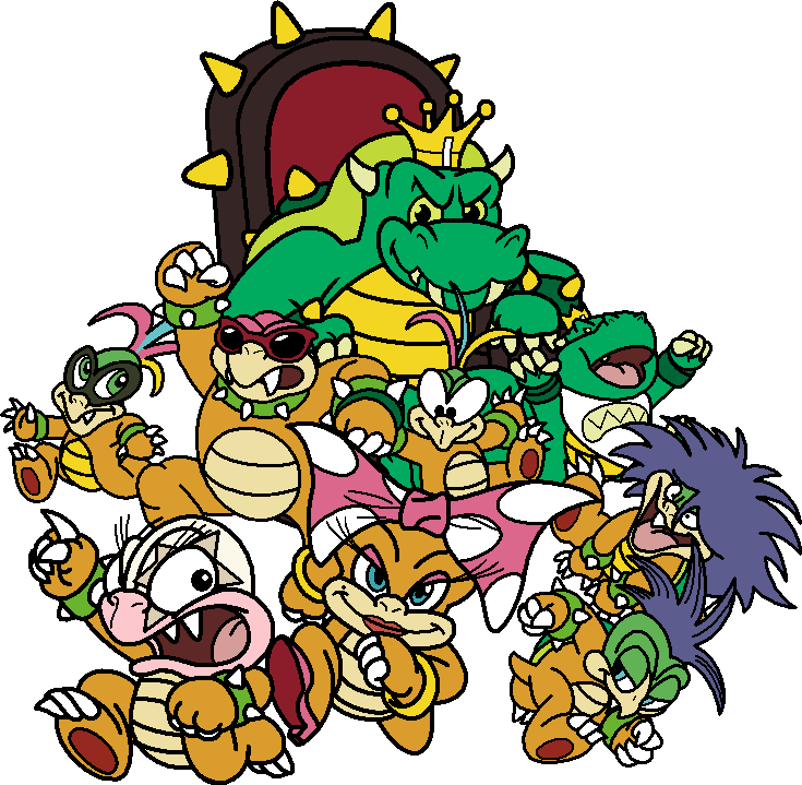 At - King Koopa And Koopa Kids (735x719), Png Download