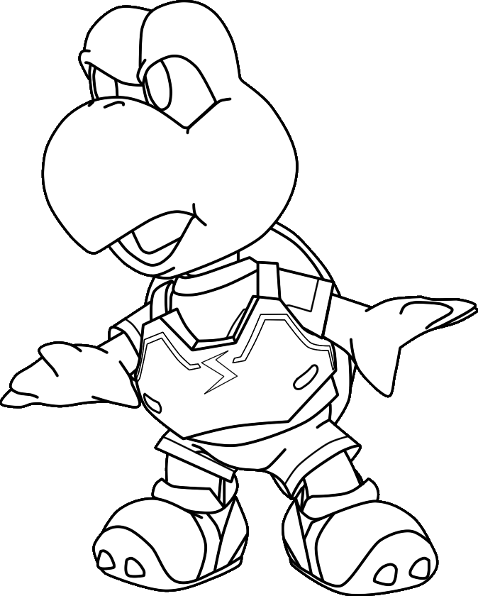 Koopa Troopa Coloring Pages Images & Pictures - Koopa Troopa Coloring Page (674x840), Png Download