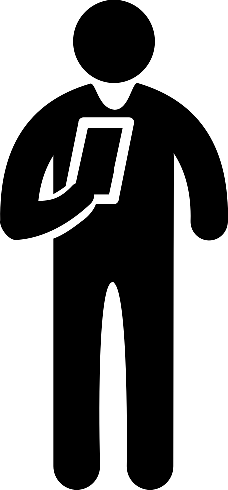 Person Reading With Ereader - Icon (458x981), Png Download