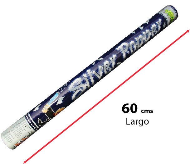 Party Poppers 60cm Confeti Plata 1pza - Party Popper (800x800), Png Download