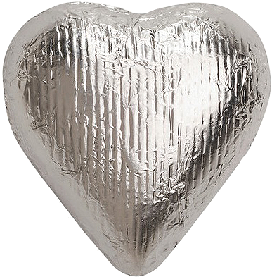 Silver Foiled Solid Milk Chocolate Hearts - Solid Milk Chocolate (500x500), Png Download