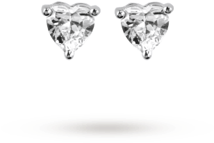 Silver Heart Stud Earrings - Dyrberg/kern (350x350), Png Download