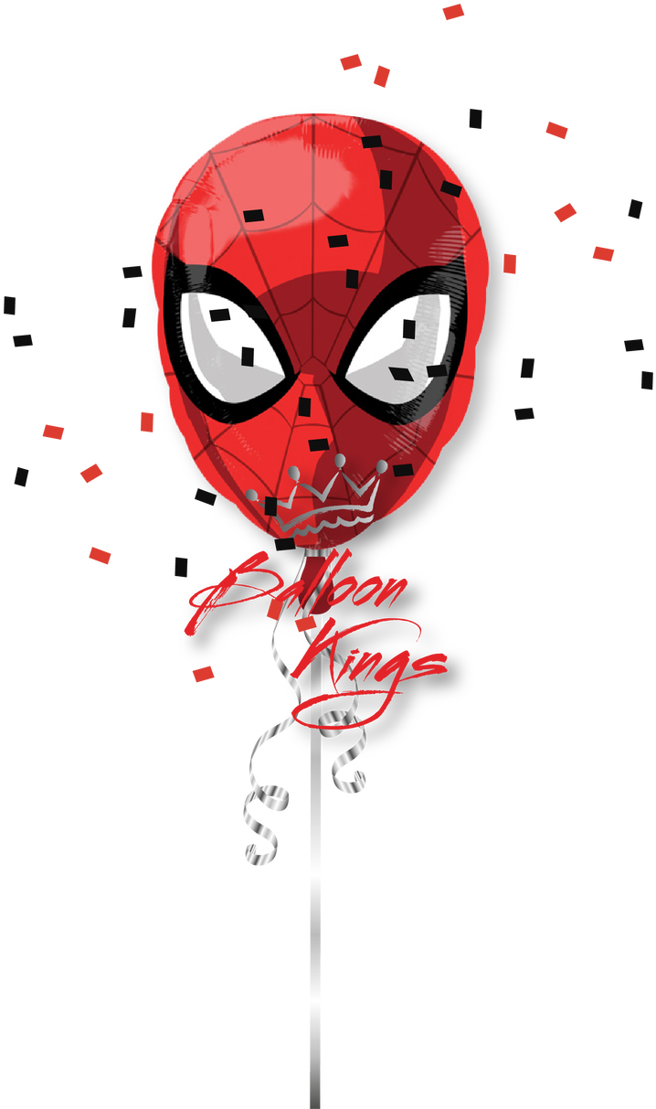 Spiderman Face Animated - 17" Spider-man Animated Balloon - Mylar Balloons Foil (1063x1280), Png Download