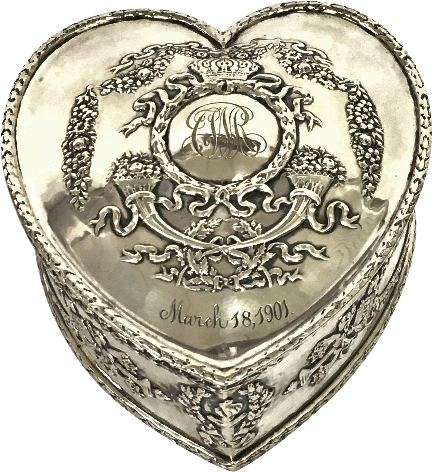 Antique Bailey, Banks & Biddle Sterling Silver Heart - Illustration (1552x1552), Png Download