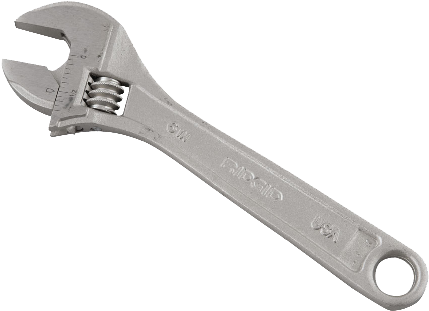 Ridgid Adjustable Wrenches - Adjustable Spanner (900x900), Png Download