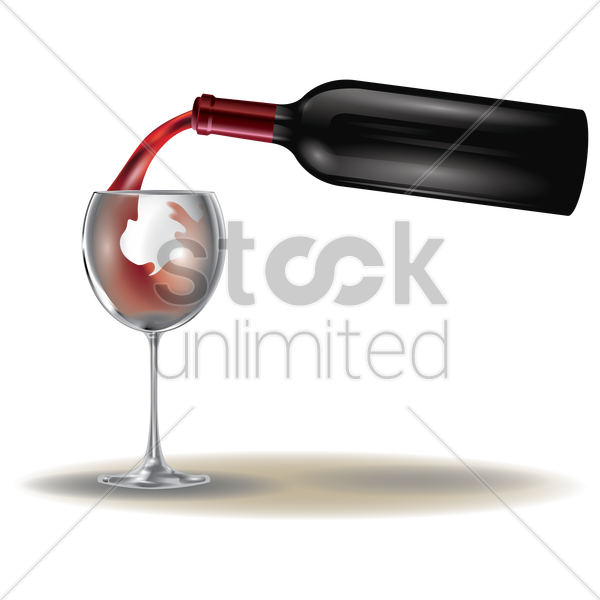 Pour Wine Into Bottle Clipart Wine Glass Red Wine - Pour Wine Bottle Logo (600x600), Png Download