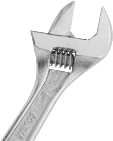 Adjustable Wrench Chrome Finish Cougar Pro - Wrench (385x480), Png Download