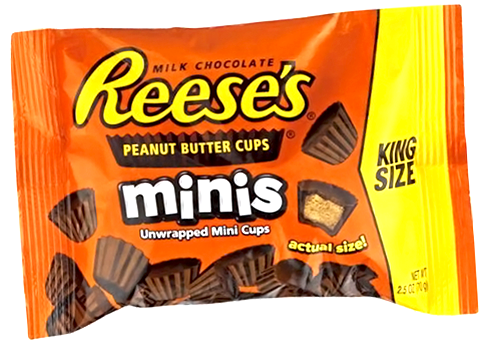Reese's Peanut Butter Cups Minis King Size - Reese's Peanut Butter Cups Unwrapped (500x500), Png Download