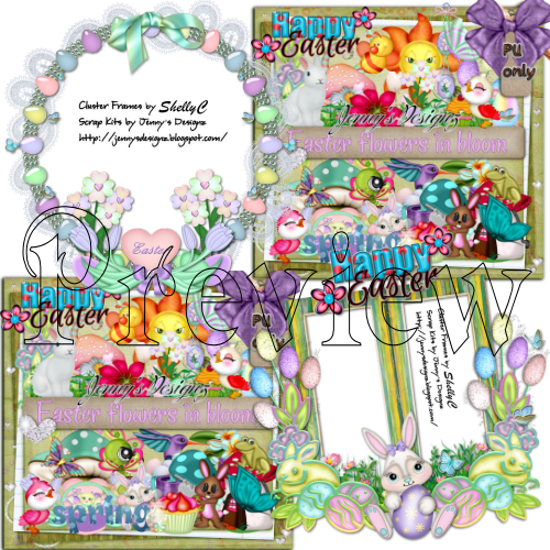 New Ct Tags And Cluster Frames Using " Easter Flowers - Cartoon (500x500), Png Download