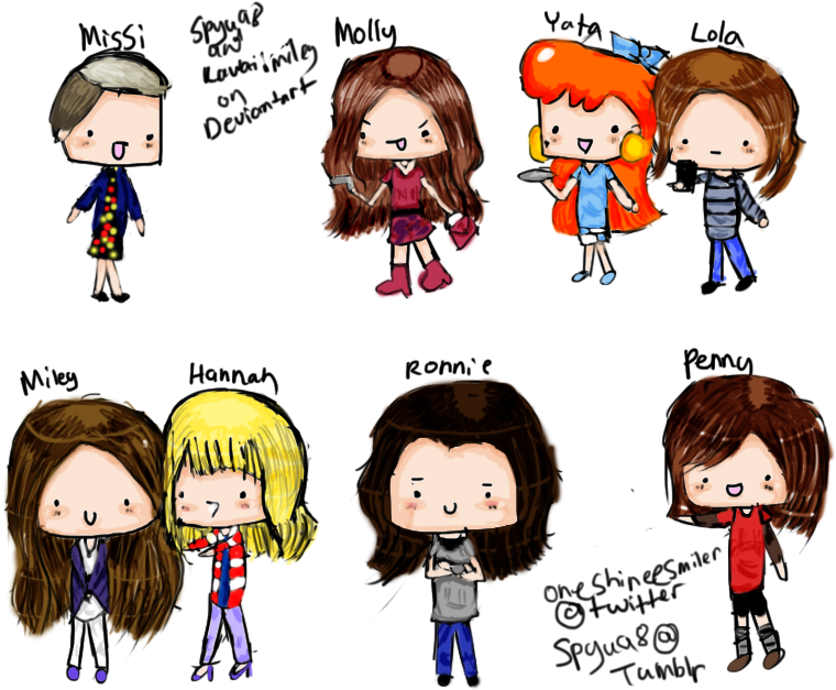 Miley Cyrus's Characters By Kawaiimiley On Deviantart - Cute Miley Cyrus Drawing (787x638), Png Download
