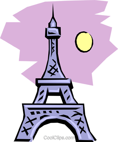 Eiffel Tower Royalty Free Vector Clip Art Illustration - 艾 菲 爾 鐵塔 卡通 (401x480), Png Download