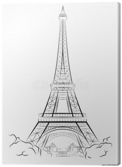 Vector Drawing Eiffel Tower In Paris, France Canvas - Eiffel Tower Clip Art (400x400), Png Download