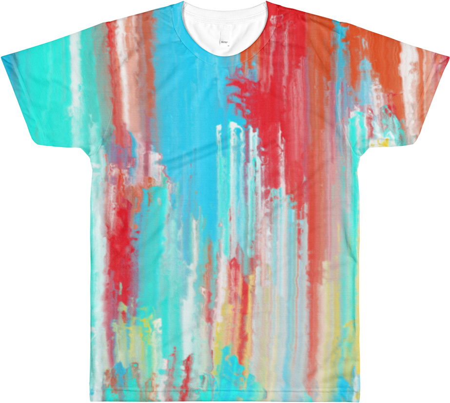 Men's Sublimation T-shirt - Brush Abstract Art Painting (1000x1000), Png Download
