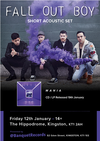 Fall Out Boy Friday 12th January At The Hippodrome - Fall Out Boy (598x598), Png Download