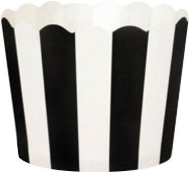 Black And White Striped Cupcake Cases - Cupcake Bakjes Zwart Wit (460x446), Png Download