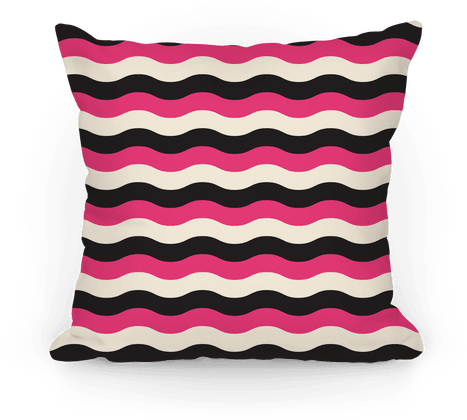 Pink Cream Black Stripe Pillow Pillow - Pillow (484x484), Png Download