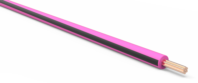 Txl Automotive Wire 20 Awg Pink W/ Black Stripe Bulk - Parallel (650x275), Png Download