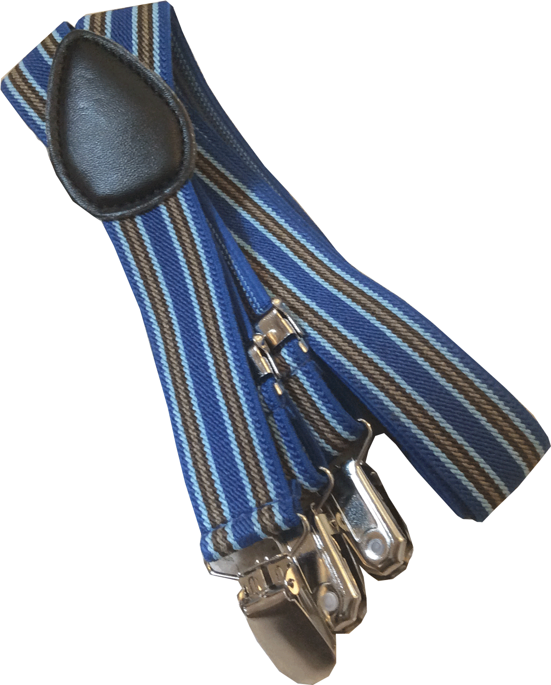Blue & Black Striped Suspender - Leather (1500x1500), Png Download