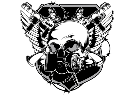 Skull Gas Mask Png - Skull Army Logo Png (400x333), Png Download
