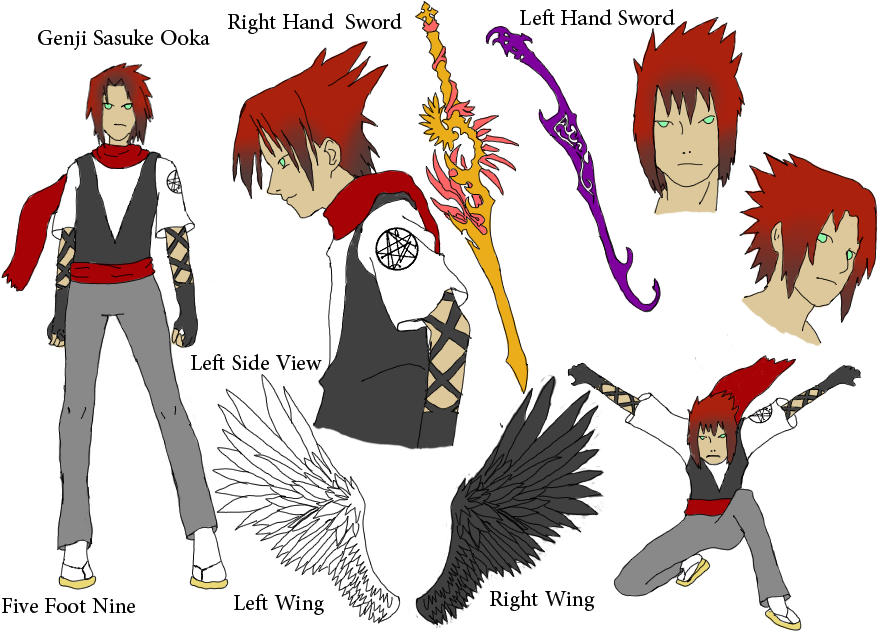 Genji S Ooka - Sasuke Height Side View (900x635), Png Download