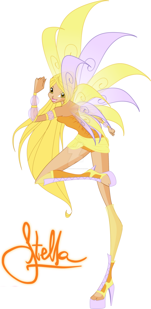 Winx Club Stella Purix By Lightshinebright-d7f4g0u - Cartoon (625x1277), Png Download