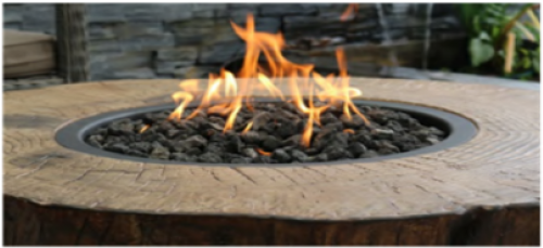 Elementi Basalt Boulder Outdoor Firepit - Fire (500x500), Png Download