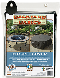 Chef Master 07211bb Outdoor Grill/fire Pit Cover - Backyard Basics Premium Round Fire Pit Cover 40 X 20 (376x338), Png Download