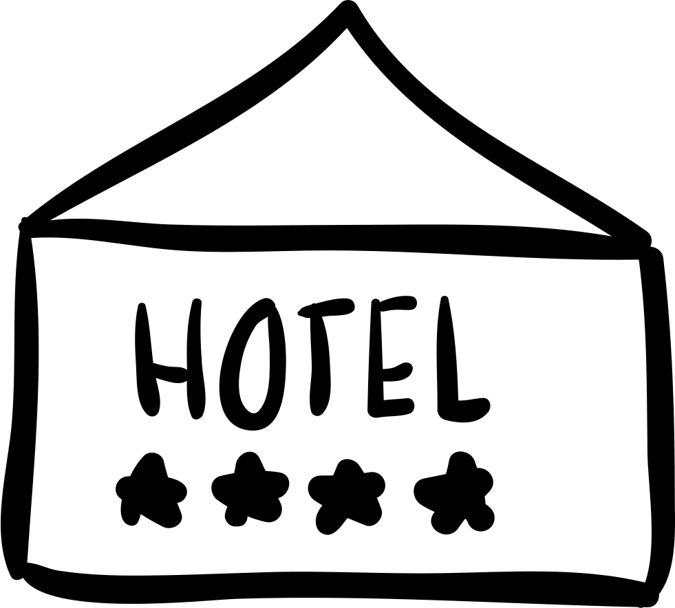 Hotel Four Stars Rectangular Signal Hand Drawn Outline - Travel Png Hand Drawn Icon (981x884), Png Download