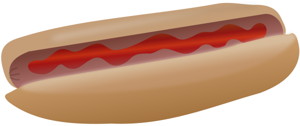 Hot Dog With Ketchup Png Images 600 X - Clip Art (600x252), Png Download
