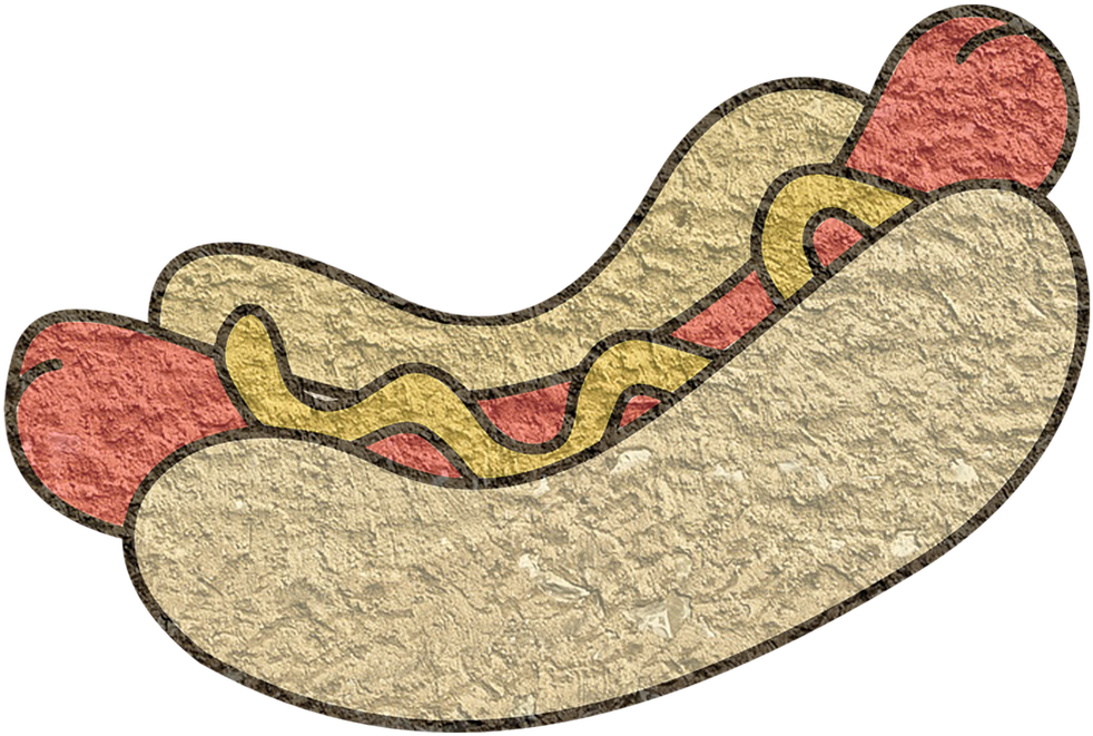 Hot Dog Hot Food Meal - Hot Dog Line Drawing (1066x1280), Png Download